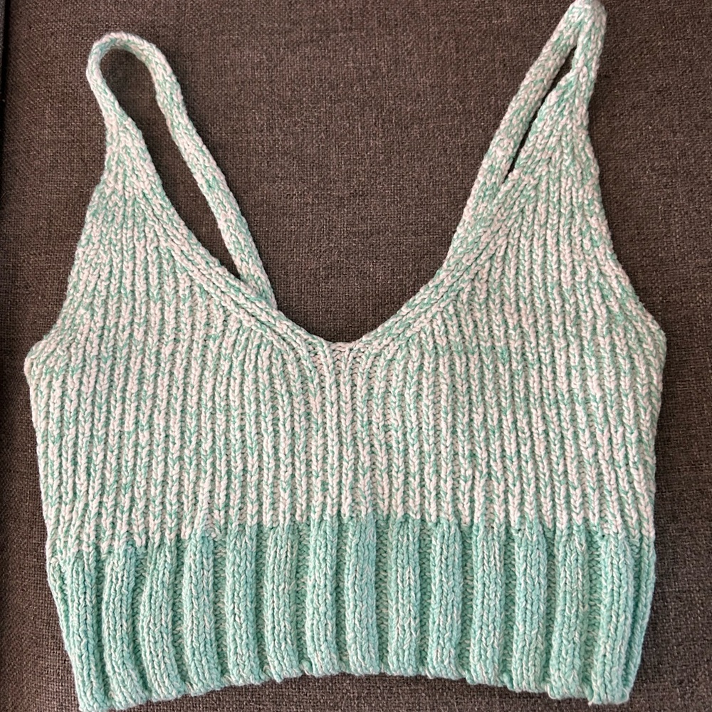 Mint Green Knit Crop Top